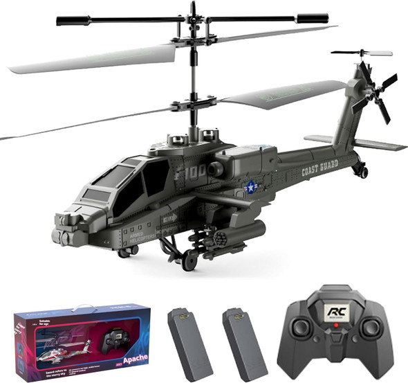 Rc Military Helicopter 1:48 Scales Apache Military Helicopters 2.4Ghz 3.5 Channel Rc Helicopter With Led Lights Altitude Hold One-Key Take Off/Landing s For Kids Adults