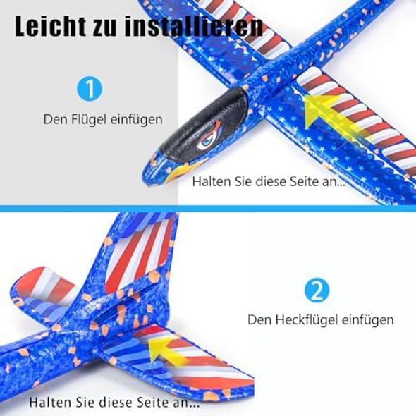 4 Pack Airplane Flying Toys Throwing Foam Glider Plane Toys For 3-5 4-7 8-10 Year Old Kids 2 Flight Modes Airplanes Kits With Diy Stickers Outdoor Sport Toys Boys Girls Birthday Party Favors 4 Pack Airplane Flying Toys Throwing Foam Glider Plane Toys For 3-5 4-7 8-10 Year Old Kids 2 Flight Modes Airplanes Kits With Diy Stickers Outdoor Sport Toys Boys Girls Birthday Party Favors