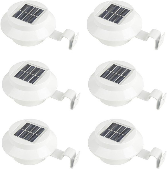 6 Pack Outdoor Solar Powered Led Gutter Light Fence Roof Gutter Garden