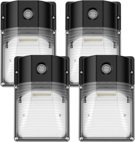 30W Led Wall Pack Light With Dusk To Dawn Sensor 3600Lm 5000K Daylight 120Vac Led Porch Lights Ip65 Waterproof Outdoor Security Lighting For Garage Warehouse Garden Etl 2 Pack