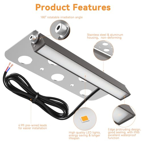 Jesled 12 Pack 7Inch Led Retaining Wall Lights 5W Landscape Lighting Led Hardscape Lighting12V Paver Lights Low Voltage Hardscape Lights 5W Outdoor Step Lights 2700K Warm White Waterproof