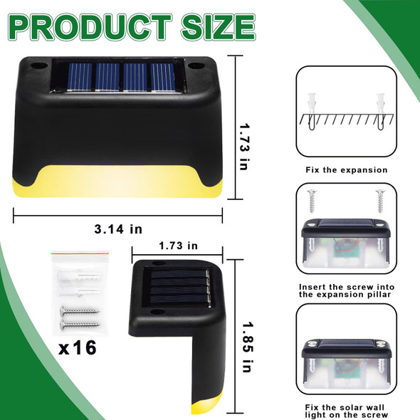 K.E.J. Solar Lights Outdoor Valentine'S Day Decorations Color Changing Solar Deck Lights Led Step Light Waterproof Pool Accessories Decor For Stairs Fence Yard Driveway Pathway Yard Backyard Garden