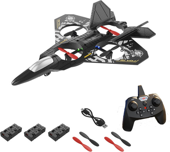 Rc Fighter Airplane Rc Helicopter QuadcopterMini Drone Remote Control Jet PlanStuntwith 360° FlipEasy To Fly Rc Plane Beginner Toy For Boys Girl Adult Kids (Grey Gold)