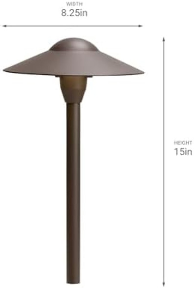 Kichler 15410Azt Path & Spread 1-Light 12V Textured Architectural Bronze