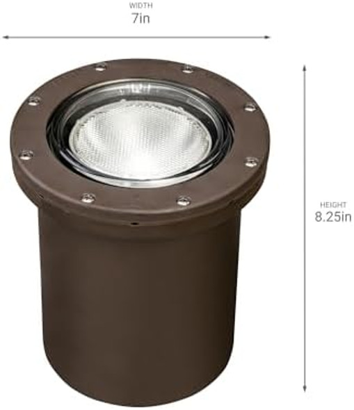Kichler In-Ground Landscape Light In Architectural Bronze Outdoor Landscape Lighting 15268Az (8.25" H X 7" Dia)