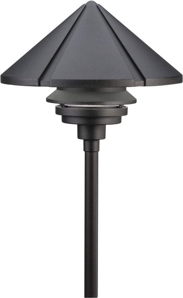 Kichler 15211Azt Six Groove Path & Spread 1-Light 120V Textured Architectural Bronze