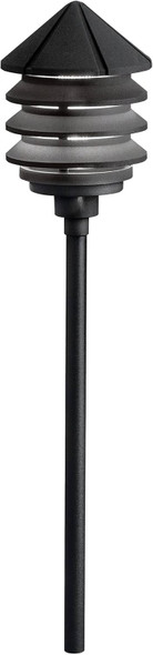 Kichler 15205Bkt Six Groove Path & Spread 1-Light 120V Textured Black