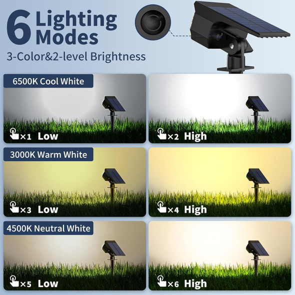Solar Spot Lights Outdoor 12 Pack [52 Led/ 6 Color Lighting] Solar Lights Outdoor Waterproof Ip65 Dusk To Dawn Solar Powered Landscape Spotlights For Outside Yard Garden Pathway Lawn