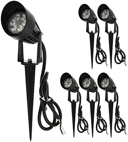 Low Voltage Led Outdoor Landscape Garden Metal Spot Light Fixture With Built-In Shade 12V Ac/Dc 7W (6-Pack) Warm White 3753Wwx6