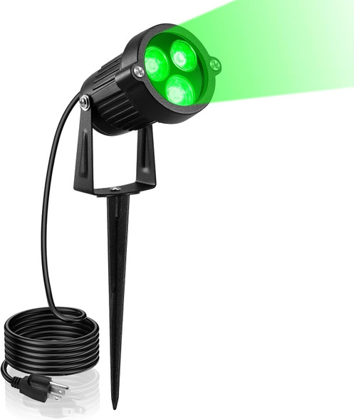 Lemonbest Outdoor Water-Resistant Led Lawn Garden Landscape Lamp Wall Yard Path Patio Lighting Spot Lights Green Ac Spiked Stand With Power Plug (4)
