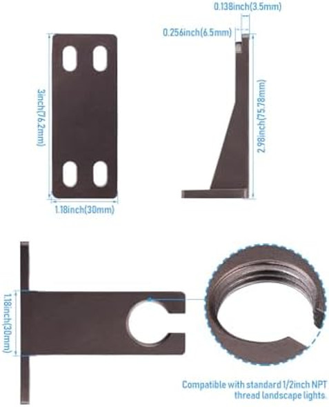 Leonlite Gutter Mount Bracket For Low Voltage Led Spotlight 1/2" Npt Standard Thread Aluminun Mount Bracket For Landscape Light Accent House Walls Eaves Bronze Pack Of 4 Leonlite Gutter Mount Bracket For Low Voltage Led Spotlight 1/2" Npt Standard Thread Aluminun Mount Bracket For Landscape Light Accent House Walls Eaves Bronze Pack Of 4