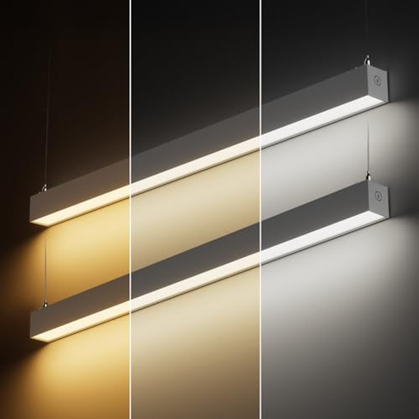 Leonlite 4Ft Linkable Led Linear Light Dimmable Architectural Led Suspension Office Lighting Fixture 3Cct Etl Listed Matte Sliver Aluminum Housing Pack Of 2 Leonlite 4Ft Linkable Led Linear Light Dimmable Architectural Led Suspension Office Lighting Fixture 3Cct Etl Listed Matte Sliver Aluminum Housing Pack Of 2