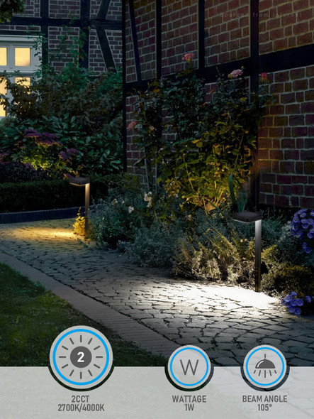 Leonlite 2Cct Solar Landscape Pathway Lights Outdoor 50/100% Dimmable Auto Dusk To Dawn Solar Powered Lights For Garden Sidewalk 2700K Soft White /4000K Cool White Ip65 120Lm Black Pack Of 6