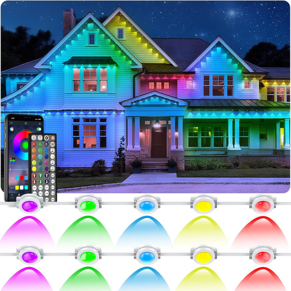 300Ft Permanent Outdoor LightsRgb Eaves Light With App Control RemoteDiy Scene Modes Ip67 Waterproof Under Eave LightingOutdoor Lights For DecorGarden DecorHousePartyHoliday 300Ft Permanent Outdoor LightsRgb Eaves Light With App Control RemoteDiy Scene Modes Ip67 Waterproof Under Eave LightingOutdoor Lights For DecorGarden DecorHousePartyHoliday