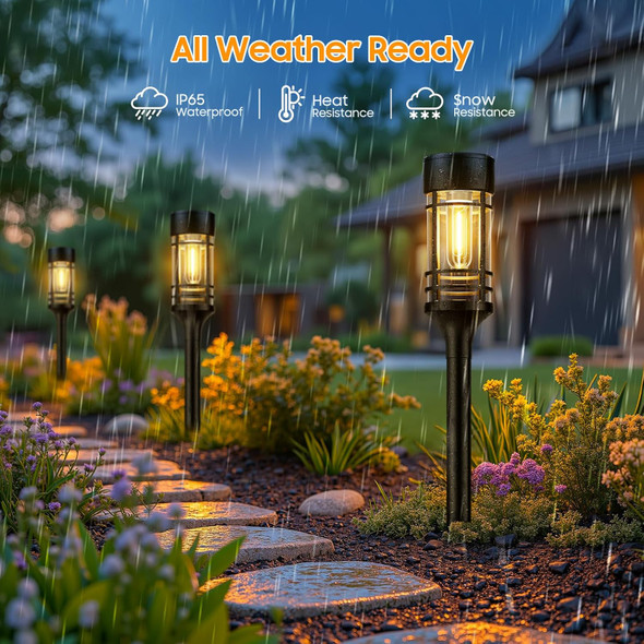 Letmy 12 Pack Solar Pathway Lights Outdoor Solar Lights Outdoor Waterproof Ip65 Bright Solar Garden Lights Outdoor Auto On/Off Outdoor Solar Lights For Yard Walkway Driveway Landscape Garden Decor