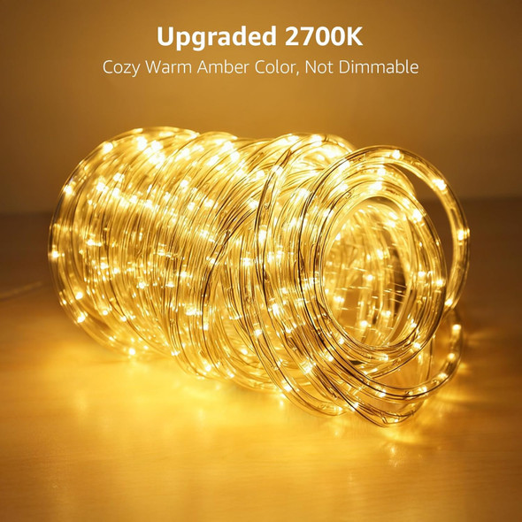 Le 33Ft 240 Led Rope Lights Outdoor 24 Volts 3/8 Inch Clear Tube d 2700K Warm White Connectable (Up To 3 Sets) Not Dimmable Waterproof String Lights For Patio Deck Railing Stair Landscape Le 33Ft 240 Led Rope Lights Outdoor 24 Volts 3/8 Inch Clear Tube d 2700K Warm White Connectable (Up To 3 Sets) Not Dimmable Waterproof String Lights For Patio Deck Railing Stair Landscape