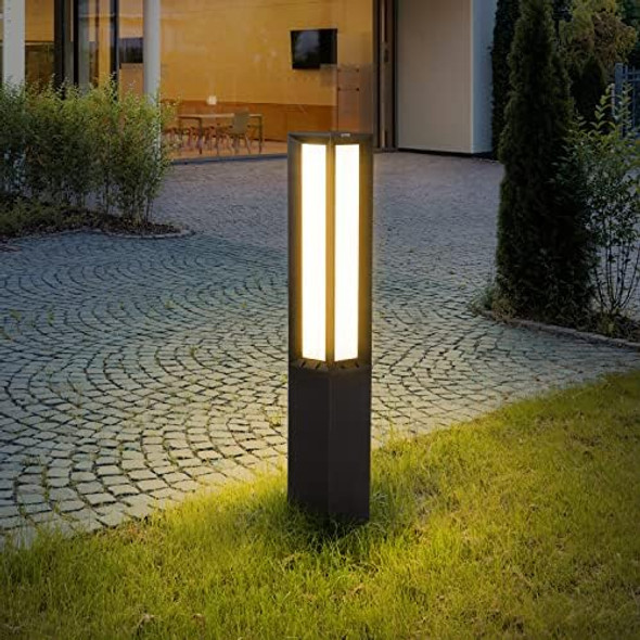 Landscape Path Light Stainless Steel 8W 800Lm Luxury Led Lighting 32 Inches Modern Outdoor Bollard Lighting For Lawn Patio Courtyard And Driveway Decoration