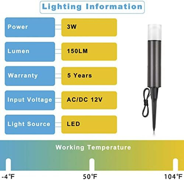 Landscape Lights 12V 3W Low Voltage Outdoor Landscape Lights Lighting 4 Pack Ip65 Waterproof 3000K Warm White Pathway Garden Yard Patio Lamp