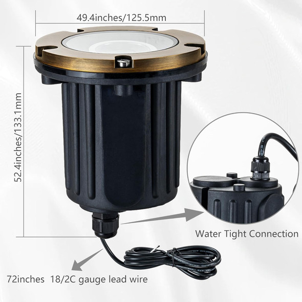 Lumstory Brass Well Lights Landscape Led Low Voltage Landscape Lighting 12V Outdoor In Ground Lights For Pathway Driveway Deck And Garden With Mr16 Gu5.3 Bulb 3000K Warm White (Flat Top) Lumstory Brass Well Lights Landscape Led Low Voltage Landscape Lighting 12V Outdoor In Ground Lights For Pathway Driveway Deck And Garden With Mr16 Gu5.3 Bulb 3000K Warm White (Flat Top)