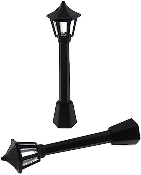10Pcs Mini Lamppost Black Plastic Miniature Railway Train Lamp Post Lights Street Light Model 10Pcs Mini Lamppost Black Plastic Miniature Railway Train Lamp Post Lights Street Light Model
