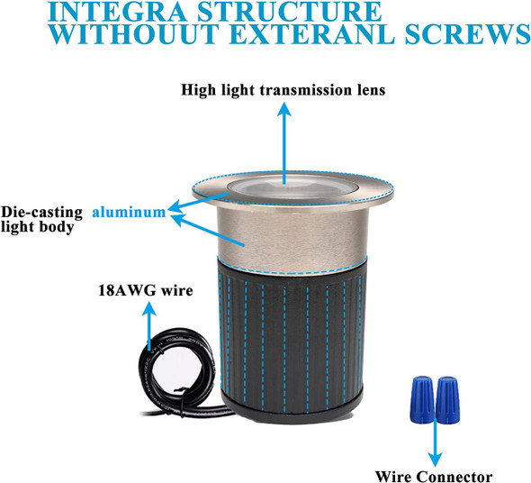 Rnehon Low Voltage Landscape Lights Led Well Lights 10W12V-24V In Ground Lights Ip67 Waterproof Aluminum In Ground Light And Landscape Lighting For YardLawnGardenStep Up LightDeck(6 Pack)