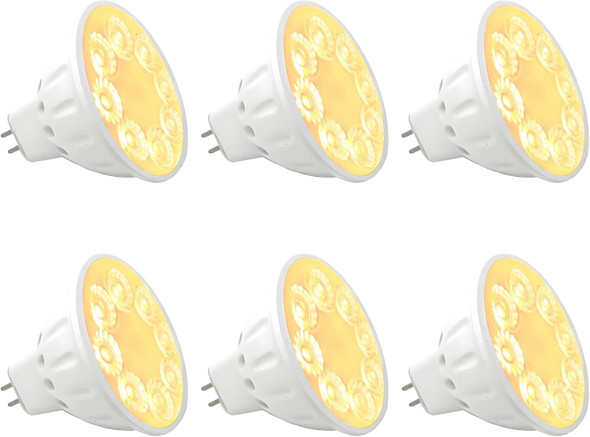 Mr16 Led Bulbs Landscape Low Voltage Spotlights 35W/50W Halogen Replacements. 5W Warm White 2700K-3000K 12V Gu5.3 Bi-Pin Base For Outdoor Accent Lighting Indoor Track Lights 6-Pack