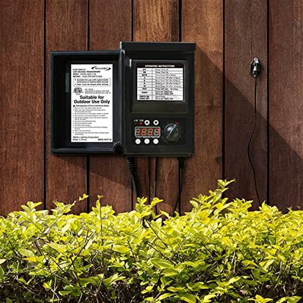 Malibu 200 Watt Power Pack With Sensor And Weather Shield For Low Voltage Landscape Lighting Spotlight Outdoor Transformer 120V Input 12V Output 8100-0200-01 Malibu 200 Watt Power Pack With Sensor And Weather Shield For Low Voltage Landscape Lighting Spotlight Outdoor Transformer 120V Input 12V Output 8100-0200-01