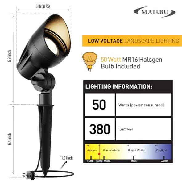 Malibu Outdoor Low Voltage Landscape Lights Kits With 300W Low Voltage Transformer & 6Pack 50W Pathway Lights Landscape Lighting For Yard Garden Malibu Outdoor Low Voltage Landscape Lights Kits With 300W Low Voltage Transformer & 6Pack 50W Pathway Lights Landscape Lighting For Yard Garden
