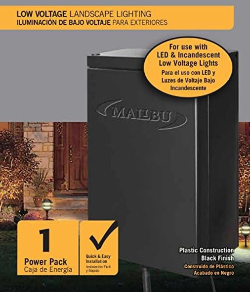 Malibu 45 Watt Power Pack With Sensor And Weather Shield For Low Voltage Landscape Lighting And Spotlight Outdoor Transformer 120V Input 12V Output 8100-9045-01 Malibu 45 Watt Power Pack With Sensor And Weather Shield For Low Voltage Landscape Lighting And Spotlight Outdoor Transformer 120V Input 12V Output 8100-9045-01