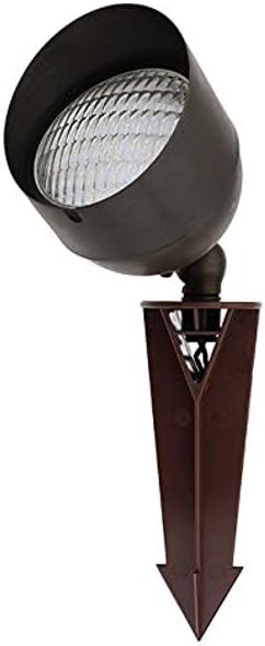 Marslg Brs1 Etl-Listed Solid Brass Low Voltage Landscape Directional Up Light In Antique Brass Finish With Ground Spike And Wide Angle Par36 Led Bulb 36Ul04Bs