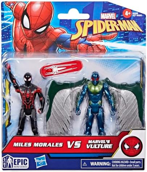 Marvel Spider-Man Epic Hero Series Miles Morales Vs Vulture 4-Inch (10 Cm) Action Figure Set & Accessory Super Hero Toys Kids Ages 4 & Up Marvel Spider-Man Epic Hero Series Miles Morales Vs Vulture 4-Inch (10 Cm) Action Figure Set & Accessory Super Hero Toys Kids Ages 4 & Up