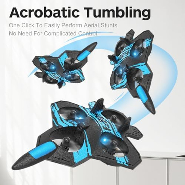 Rc Airplane Drone Remote Control Airplane Quadcopter With Auto Hovering3D Flips3 Speed ModesLong Flight Distance Flying Time [ Blue ]