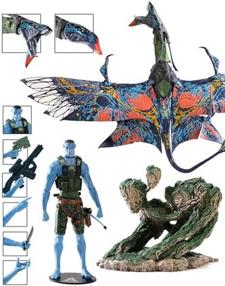 Mcfarlane Toys- Avatar: The Way Of Water Recom Quaritch & Rda Banshee 7In Scale Deluxe 2 Pack Gold Label