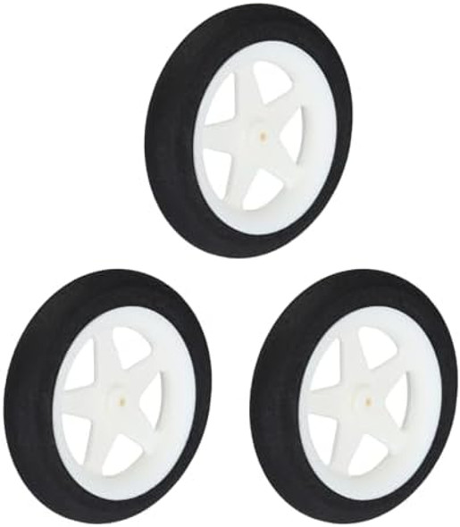 Meccanixity Rc Airplane Wheels Od 3.07" Xid 0.07"White Rc Airplane Aircraft Sponge Wheels Rc Aircraft Foam Wheel Replacement For Diy Rc Model Plane Aircraft Pack Of 3