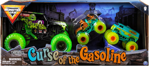 Monster Jam Curse Of The Gasoline 3-Pack Of Official Exclusive Die-Cast Trucks