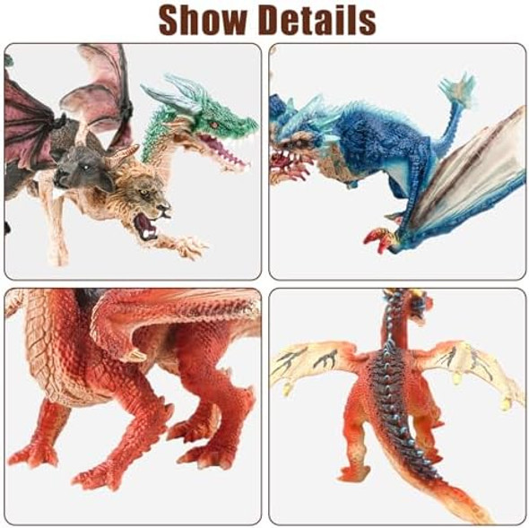 Mostop Dragon Toy Figures 9’’ Realistic Battle Dragon Toys 3 Pcs Ancient Flying Dragon Figurines Plastic Fire Creature Dragon Models DecorationDragon Action Figure Kids Toys For Boys Girls Age 3+ Mostop Dragon Toy Figures 9’’ Realistic Battle Dragon Toys 3 Pcs Ancient Flying Dragon Figurines Plastic Fire Creature Dragon Models DecorationDragon Action Figure Kids Toys For Boys Girls Age 3+