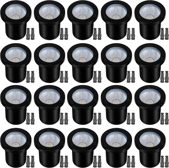Low Voltage Landscape Lights Well Lights Landscape Led In Ground Light Ip67 Waterproof Outdoor Landscape Lighting With Connectors For Pathway Garden Yard Fence Deck (Warm White 3000K)