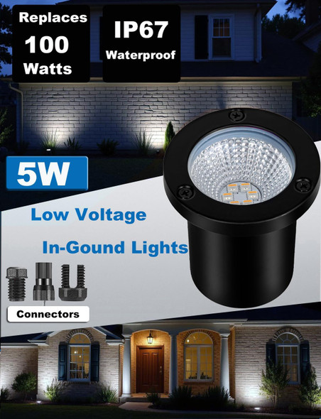 Low Voltage Landscape Lights Well Lights Landscape Led In Ground Light Ip67 Waterproof Outdoor Landscape Lighting With Connectors For Pathway Garden Yard Fence Deck (Warm White 3000K) Low Voltage Landscape Lights Well Lights Landscape Led In Ground Light Ip67 Waterproof Outdoor Landscape Lighting With Connectors For Pathway Garden Yard Fence Deck (Warm White 3000K)