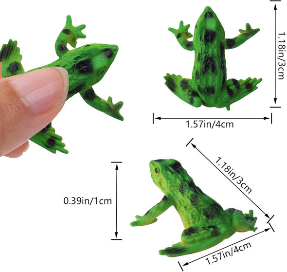 16Pcs Plastic Frogs Toy For Kids Easter Party Favors Mini Red Frogs Toys Fun Tropical Forest Character Toys For Boy Girl