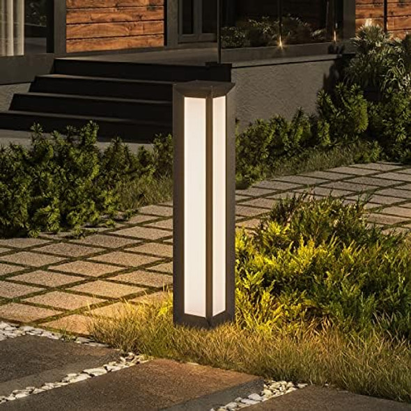 Outdoor Path Light 31.5" Modern Landscape Bollard Lighting Garden Pathway Walkway Lights Luxury Led Driveway Lamp Ip54 Waterproof With High Voltage Wired Lawn Patio Courtyard Backyard Decor
