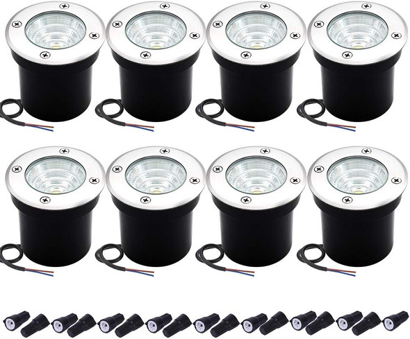 Well Lights Landscape Lighting Low Voltage Outdoor In Ground Landscape Lights 5W 12V-24V Waterproof Warm White 3000K Deck Light For Garden Pathway Driveway 8-Pack(Wire Connectors Included) Well Lights Landscape Lighting Low Voltage Outdoor In Ground Landscape Lights 5W 12V-24V Waterproof Warm White 3000K Deck Light For Garden Pathway Driveway 8-Pack(Wire Connectors Included)