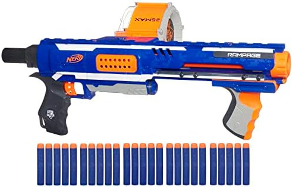 Nerf Rampage N-Strike Elite Toy Blaster With 25 Dart Drum Slam Fire For Kids Teens & Adults ( Exclusive)