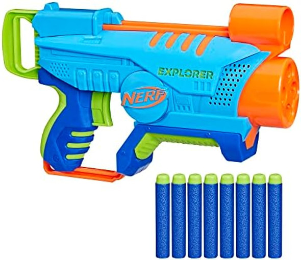 Nerf Elite Junior Explorer Easy-Play Toy Foam Blaster 8 Darts For Kids Outdoor Games Ages 6 & Up Nerf Elite Junior Explorer Easy-Play Toy Foam Blaster 8 Darts For Kids Outdoor Games Ages 6 & Up