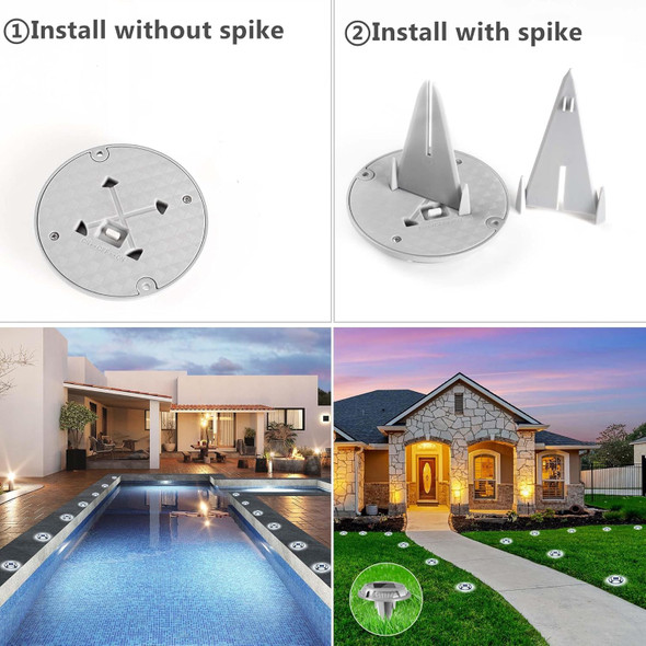 Solar Driveway Lights Deck Dock Lights Solar Powered 2-Color Mode Waterproof Outdoor Step Light Road Markers For Driveway Step Sidewalk Stair Garden Ground Pathway Yard(Cool White/Warm White)4Pack