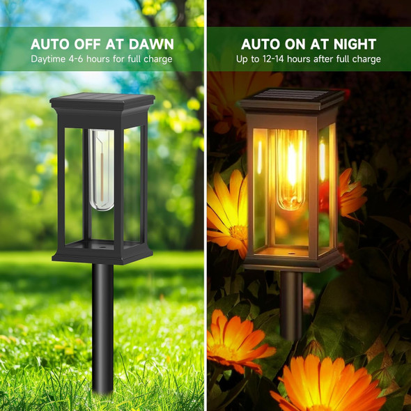 Solar Pathway Lights Outdoor Waterproof – 8 Pack Bright Solar Powered Garden Lights With Auto On/Off Ip65 Led Landscape Lighting For Walkway Patio Lawn Yard Decor