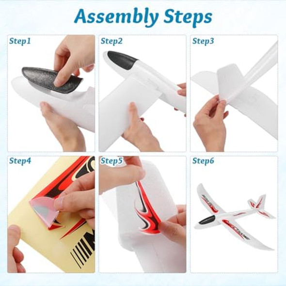 Nuobesty Airplane Toy 39" Large Throwing Glider Plane Outdoor Toys Foam Glider Airplane For Kids Flying Plane Toys For Boys Girls To Play Outdoors Party Favor