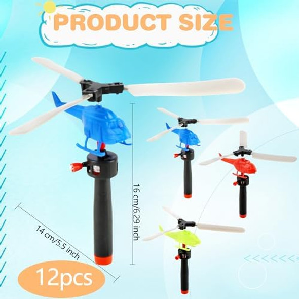 12 Pack Flying Toy Hand Helicopter Flying Planes Toys Plastic Flying Helicopter Airplane Toys For Kids Outdoor Party Favors Classroom Prizes Birthday Random Color