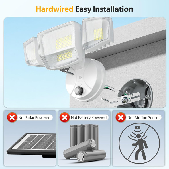 Onforu 90W Flood Lights Outdoor10000Lm Dusk To Dawn Outdoor Lighting6500K DaylightIp66 Waterproof Black Led Security Light With Photocell4 Adjustable Heads Exterior Light Fixture For YardGarden