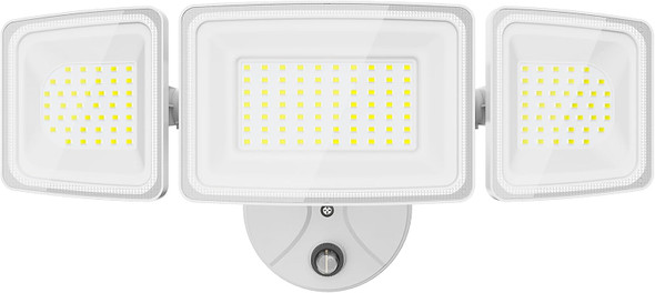 Onforu 100W Dusk To Dawn Outdoor Lighting 9000Lm Exterior Led Flood Lights Ip65 Waterproof 3 Adjustable Heads Security Black Lights Fixture 6500K Photocell Floodlights For Garage Patio Yard