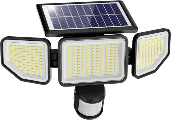 Onforu 4500Lm Solar Lights Outdoor 3 Heads Security Lights With Remote Control Ip65 Waterproof Motion Sensor Lights 3 Modes Flood Lights For Wall Porch Yard Outside 2 Pack